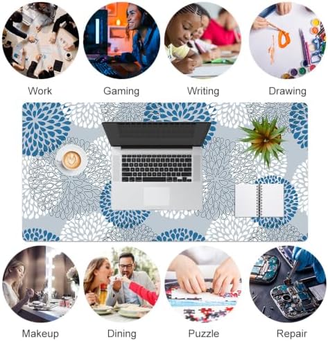 QIYI PU Leather Large Mouse Pad, Waterproof Desk Mat, 31.5" x 15.7", Dahlia - Image 7