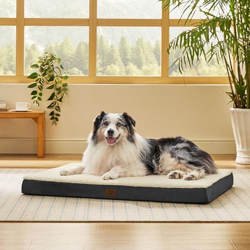 Bedsure XL Dog Bed for Crate, Pet Bed with Washable Cover, 41x27 Inch Grey by BEDSURE