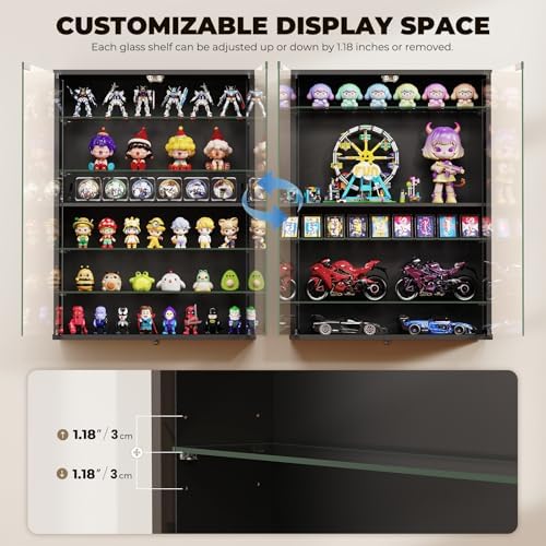 Wall Display Case with Glass Doors, Sports Card Display Case - Image 6