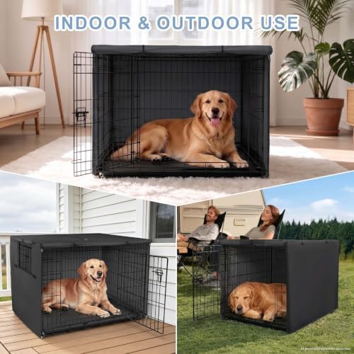 Explore Land Dog Crate Cover, 54 inches, Black - Image 6