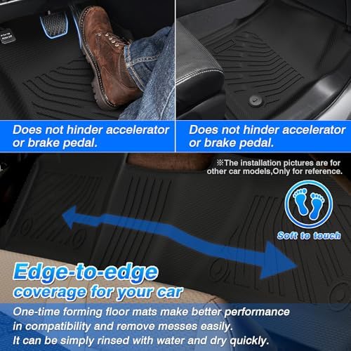 F250 Floor Mats - Car Mats for Ford F250 F350 1999-2007 (Only for Crew Cab) Super Duty, All Weather Floor Mat for F350 Accessories, Heavy Duty Rubber Mats, Car Accessories - Image 5