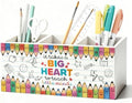 Teacher Pen Pencil Holder for Desk, Teacher Appreciation Gifts, It Takes a Big Heart to Help Shape Little Minds Wooden Box Sign Decorations for Office Classroom Desk Tabletop by Unknown