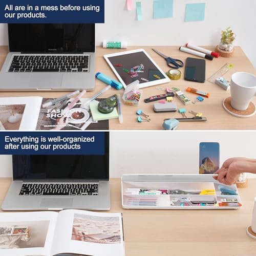 Small Glass Desktop Whiteboard Dry-Erase-Board - Computer Keyboard Stand White Board Surface Pad with Aromatherapy, Desk Organizers with Accessories for Office, Home, School Supplies - Image 3