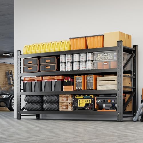 Yizosh 68" W Metal Garage Storage Shelves,Heavy Duty Adjustable Steel Organization Shelving,Utility Rack Shelf,68" W x 24" D x 63" H for Basement,Warehouse,Industrial - Image 6