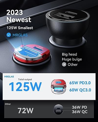 MRGLAS【Upgraded】 125W USB C Car Charger Super Fast Charging for iPhone 18 - Image 2
