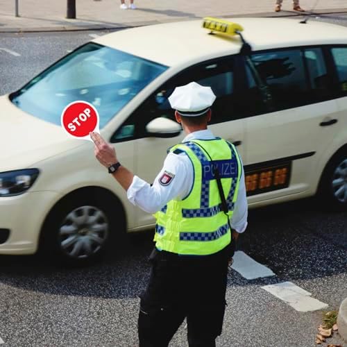 4 PCS Double Sided Stop Sign Handheld Children Red and Green Traffic Sign Lights for Children in the Classroom, Teaching Traffic Safety When Crossing the Street Road Signs, 9.84 x 7.08 inches - Image 6
