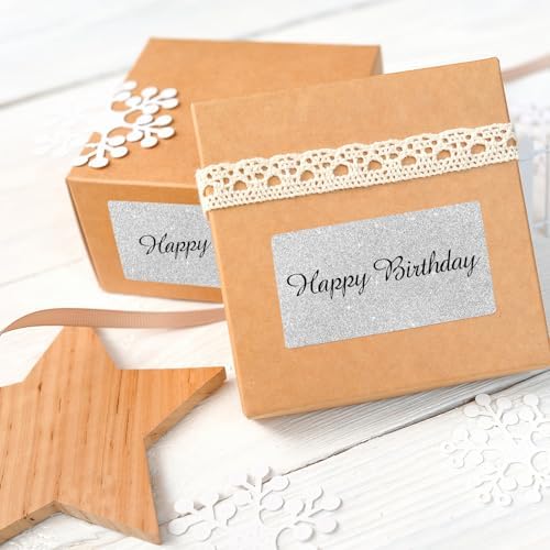 2" x 4" Glitter Silver Thermal Label Stickers,Waterproof Thermal Printer Sticker Labels for Gift Wrapping, Self-Adhesive Name Price Tag DIY Custom Logo Design (250 pcs,Silver) - Image 4