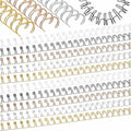 MorningRo 50 Pcs 1 Inch Metal Double Loop Cinch Binding Wires Bulk Double Spiral Binding Ring Coil Twin Spines Combs 2: 1 Pitch Cinch Machine Wire for Document Notebook File Making, 5 Colors by MorningRo