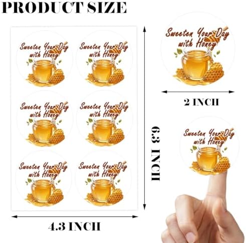 240PCS Honey Jar Stickers - Pure Nature Honey Bottle Stickers for Decorations and Gift Tags - Image 2