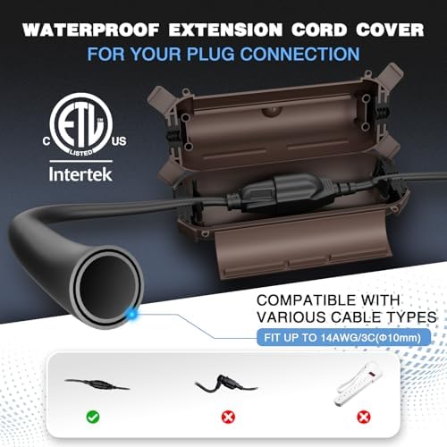 [3 Pack] Flemoon Outdoor Extension Cord Safety Cover with Waterproof Seal - Image 2