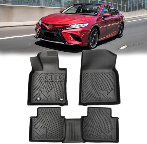 TPE Automotive Floor Mats Custom for 2018-2024 Toyota Camry (Not Fit Hybrid or AWD), All Weather Cover Protection Waterproof Black Floor Liner Front & Rear Row Full Set Car Mats, 3PCS by CMVTAuto