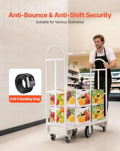 VEVOR 2000LBS Heavy-Duty U-Boat Cart, Platform Truck Dolly with 6 Wheels & Dual Detachable Handles, Heavy Duty Steel Utility Cart for Warehouse/Manufacturing Plant/Logistics Center/Job Site - Image 5