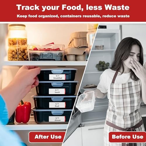 NATURALABEL 300 Removable Freezer Labels with Dispenser, 1" x 3" (Red) - Image 5