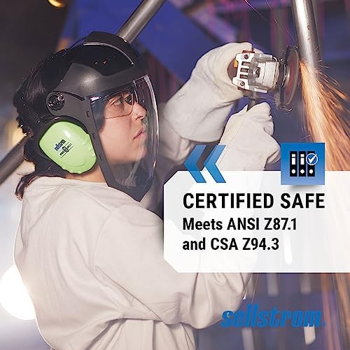 Sellstrom DP4 Face Shield - Lightweight Mask with High Impact Chin Guard, Crown & Ratchet Headgear for Work, Grinding, Cutting - ANSI Z87.1 - Anti Fog Polycarbonate Window - Image 6
