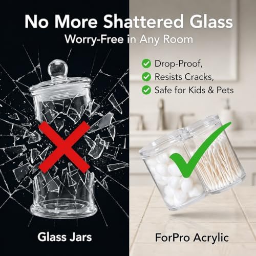 ForPro 28oz/20oz Clear Acrylic 2-Compartment Apothecary Jar with Lid - Image 5