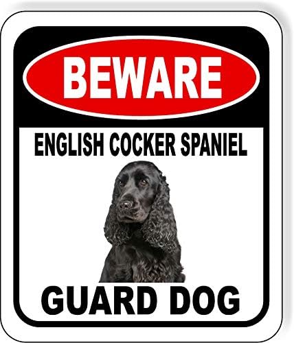 BEWARE ENGLISH COCKER SPANIEL GUARD DOG Aluminum Composite Outdoor Sign 20" x24" Metal Security Notice for Yard, Fence, Porch, Property, and Business – No Trespassing, Warning, Attack Dogs, Protection by WorkHouseSigns