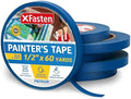 XFasten Professional Blue Painters Tape, Multi-Use, 1/2-Inch by 60-Yard, Pack of 6, Blue Tape Bulk - Sharp Edge Line Technology, Produces Sharp Lines | Residue-Free and Artisan Grade Wall Trim Tape by XFasten