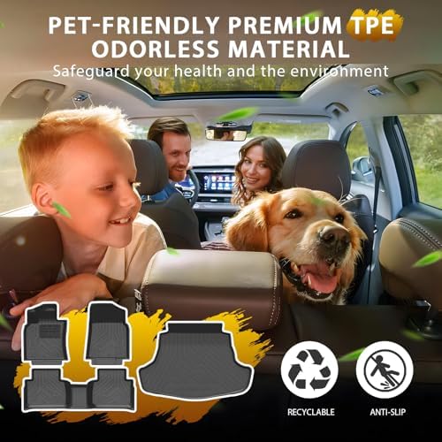 Powerty Floor Mats Cargo Liner for Toyota Camry 2018-2024 FWD Only (Not Fit Hybrid or AWD) All Weather 3D TPE Anti-Slip Car Protection, 1st & 2nd Row Set with Rear Cargo Mat Accessories - Image 2