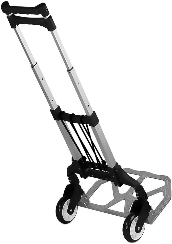 Mount-It! Folding Hand Truck and Personal Dolly, Foldable Aluminum Trolley Cart - Image 2