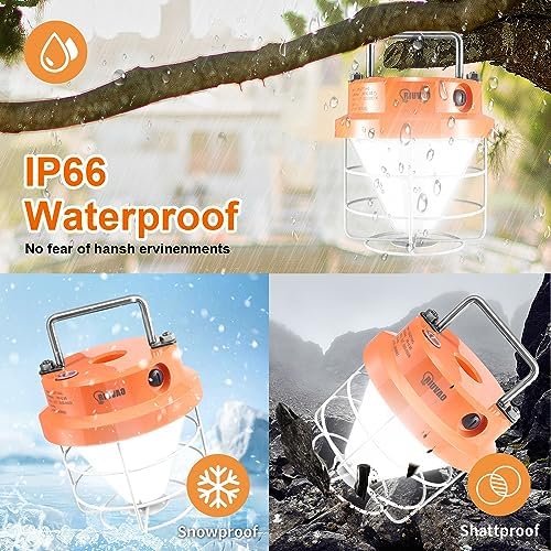 Led Temporary Work Light 100W，Super Bright 15000LM 5000k Construction Lights with Hook Portable Hanging Linkable Durable LED Work Temp Lights for Damp Location Outdoor Indoor Area Lighting - Image 5