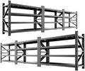 6 Set 6000LBS Heavy Duty Storage Shelves, 69"W Adjustable Garage Shelving Unit, Rust Proof Large Metal Storage Rack, 24"D x 69"W x 64"H Industrial Shelving for Warehouse, Basement, Supermarket by AXASIIO
