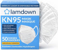 (50-Pack) KN95 Face Masks, Individually Wrapped, Premium Disposable Dust Mask, White by Lamdown