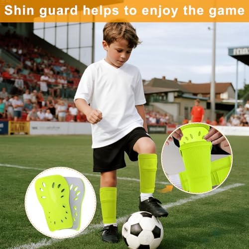 2 Pairs Shin Guards Soccer for Kids,Shin Pads Extra Lightweight Breathable Slide in Shin Guard for Football Training Match Outdoor Activities Protective Slip-in Shin Guards for Boys Girls - Image 7