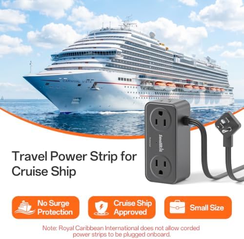 SMALLRT 2 Pcs Power Strip with USB C,3.3FT Flat Plug Extension Cord Indoor - Image 4