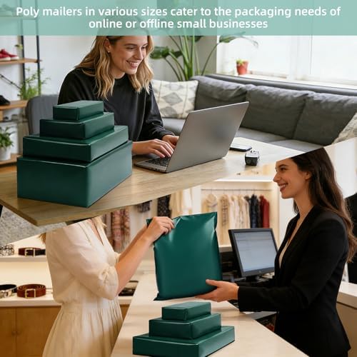 Famagic 100 Pack Green Poly Mailers Variety Pack, 6x9&10x13&12x15.5&14.5x19 - Image 6
