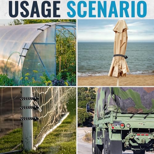 100 Pack Ball Bungee Cords 9 Inch, Heavy Duty Bungee Cord with Balls Canopy Tarp Tie Downs Bungee Balls for Camping, Shelter,Cargo,Tent Poles UV Resistant - Image 7