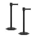 Montour Line MSR760 Set of 2 Retractable Belt Barrier Stanchion, Rubber Base by Montour+Line