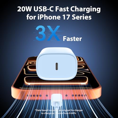 Phone 17 16 15 Charger Fast Charging Type C Chargers USB C Fast Charger Block & Phones 17 Charger Cord 10FT Long USB C Charging Cable for i.Phone 17/17 Pro/17 Pro Max/Air/Phone 16 15 Pro Max,Blue - Image 2