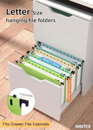SHUTEX Plastic Hanging File Folder, 12 Pack, Letter Size, Pastel Colors - Image 2