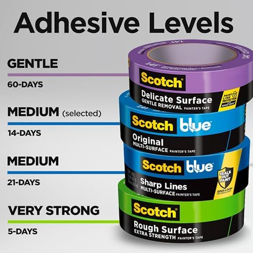 ScotchBlue Original Multi-Surface Painters Tape, 1 Inch Wide (0.94 in. x 60 Yds), 3 Rolls, Blue, Paint Tape Protects and Removes Easily, Masking Tape for Indoor and Outdoor Use (2090-24EC3) - Image 3