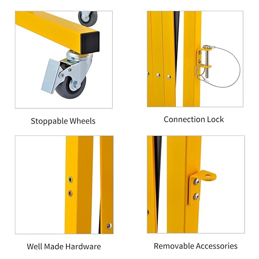 GYMTIME Easily Assembled Expandable Metal Barricade, 8 Feet, Portable Safety - Image 2
