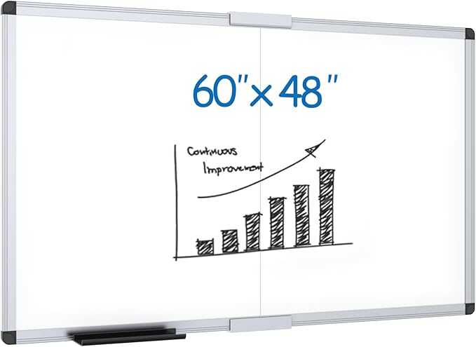 VIZ-PRO Magnetic Dry Erase Board, 60 X 48 Inches, Foldable Wall-Mounted by VIZ-PRO