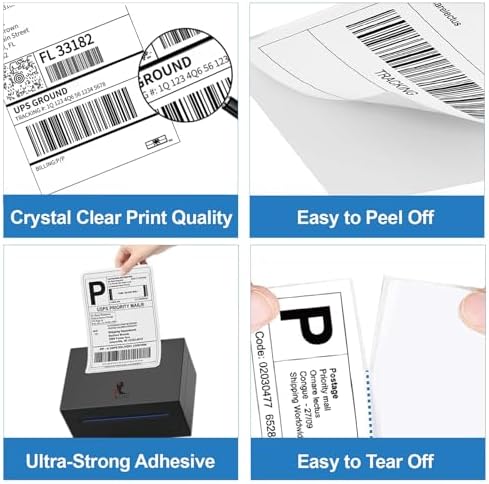 HUOJI 4x6 Thermal Labels, Perforated, 500/Stack, Commercial Grade - Image 5