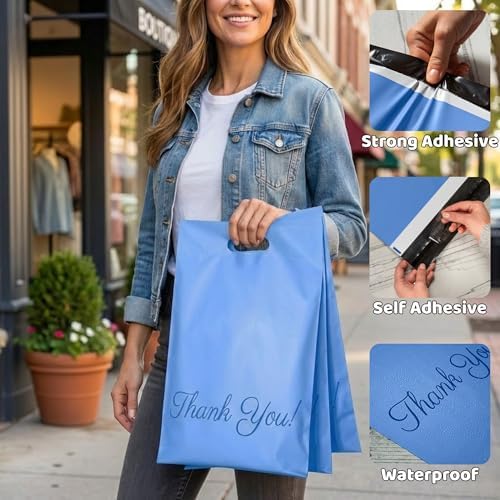 Donyson Blue Poly Mailers, 12x15, 50 Pack, Shipping Bags for Clothing - Image 3