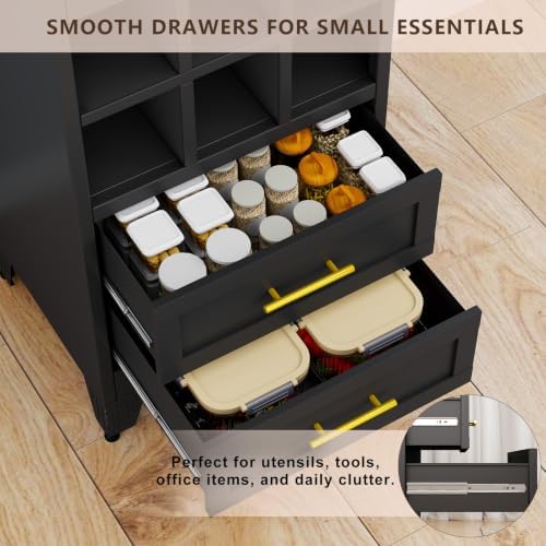 20 inch Wide Storage Cabinet with Doors and Shelves, Tall Narrow Pantry - Image 3
