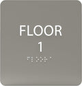 Clean Grey ADA Floor 1 Sign by ADACentralSigns
