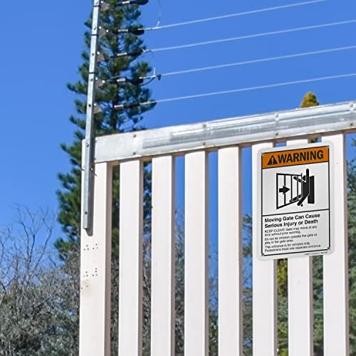 SmartSign "Warning - Moving Gate Can Cause Injury Or Death" Sign | 7" x 10" Aluminum - Image 3