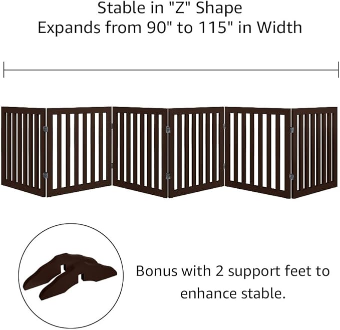 unipaws 120" Extra Wide Pet Gate, Free Standing Dog Gate - Image 4