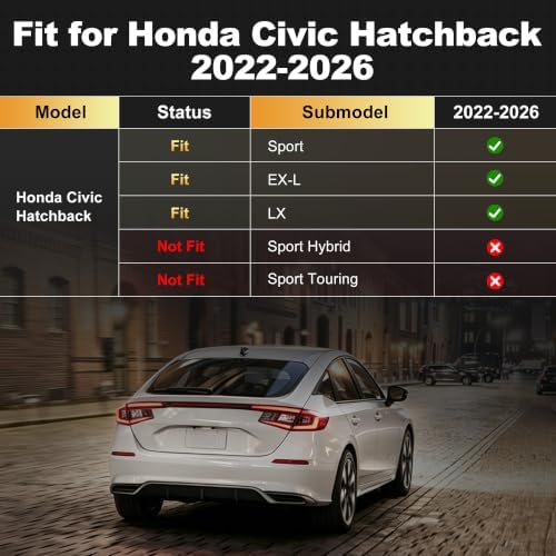 Floor Mats & Cargo Liner for 2022-2026 Honda Civic Hatchback Sport/EX-L/LX - Image 2