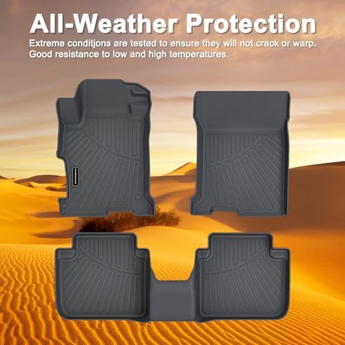 TPE Floor Mats for 2013-2017 Honda Accord All Weather Car Floor Liners Fit 2013-2017 Honda Accord Accessories Black - Image 6