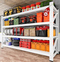 71.3" Wide Heavy Duty Garage Shelving Units,5000LBS Deep Storage Shelves,White Metal Garage Shelves,Steel Shelf,Large Storage Rack,Industrial Shelving for Shop,Warehouse,Basement,71.3"W x 24"D x 70"H by SISESOL
