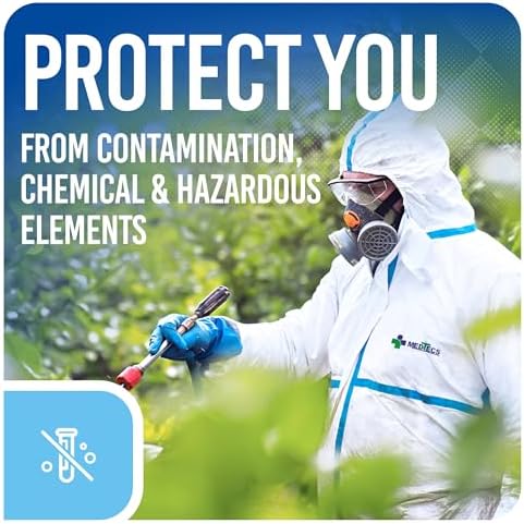 Medtecs Hazmat Suits - 6 Sizes Options - Disposable Coveralls Suit, Medical Protective Coverall PPE Hazmat Suits - Image 5
