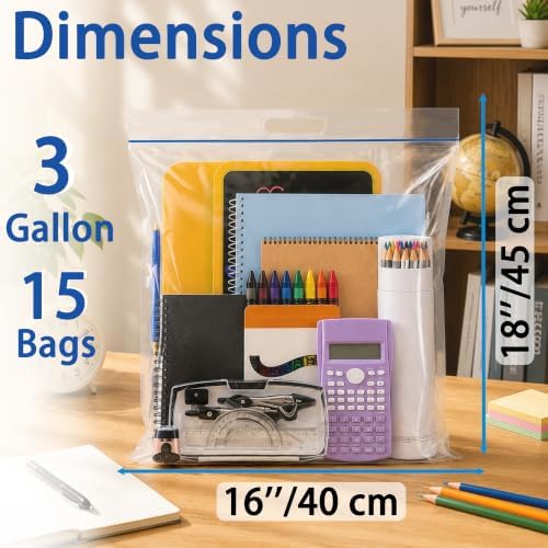 3 Gallon Extra Large Zipper Bag, Clear Plastic Zip Bag - Image 2