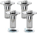 4Pack Bathroom Sink Drainer Hair Catcher, Pop Up Sink Drain Stopper with Filter Basket, Universal Drain Plug for Sink Drain, Stainless Steel Sink Drain Cover with Basket for Bathroom Stopper by Unknown