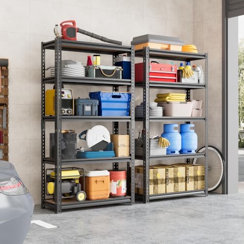 71.9" H Garage Shelves,Garage Storage Shelves Heavy Duty,Heavy Duty Garage Shelving,Adjustable 5 Tier Shelving for Garage Storage,Warehouse,71.9" Hx35.4 W x15.7 D - Image 2