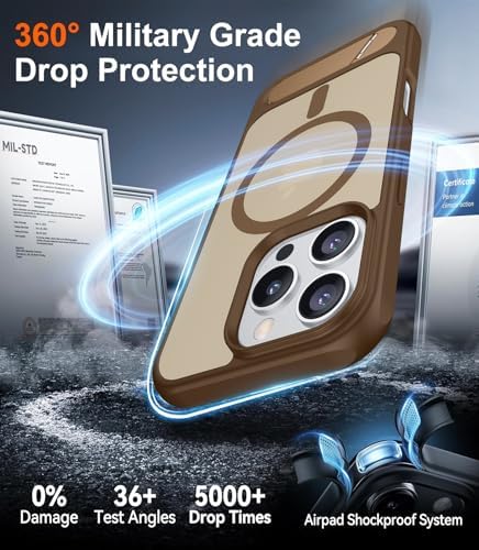 Temdan Magnetic Compatible with iPhone 16 Pro Case, [Built-in Invisible Kickstand][Compatible with MagSafe] [Military Grade Shockproof] Slim Translucent Matte Phone Case for iPhone 16 Pro 6.3" - Image 4